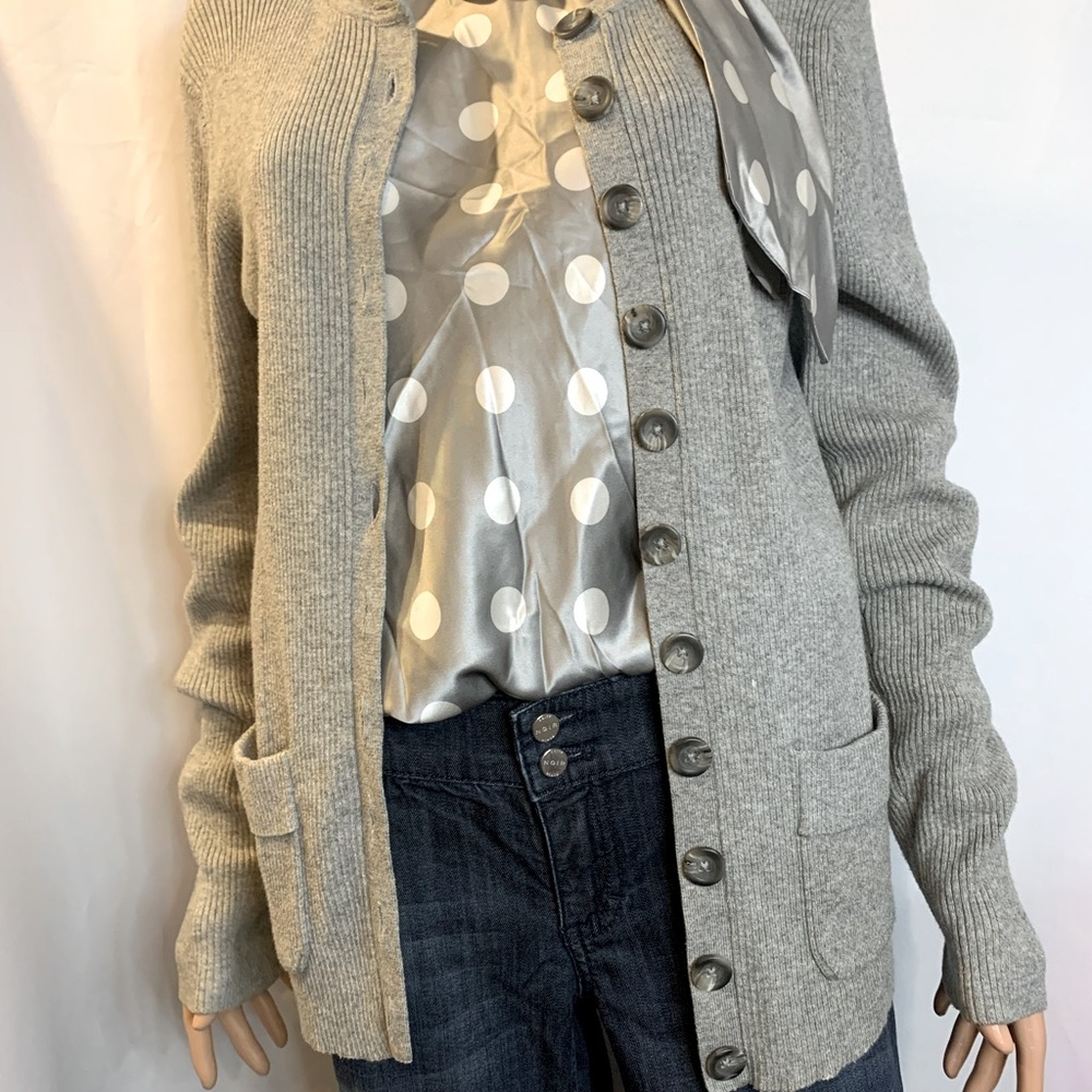 AK Gray Button Front Cardigan cuff sleeve NWOT XL my own closet item Never worn